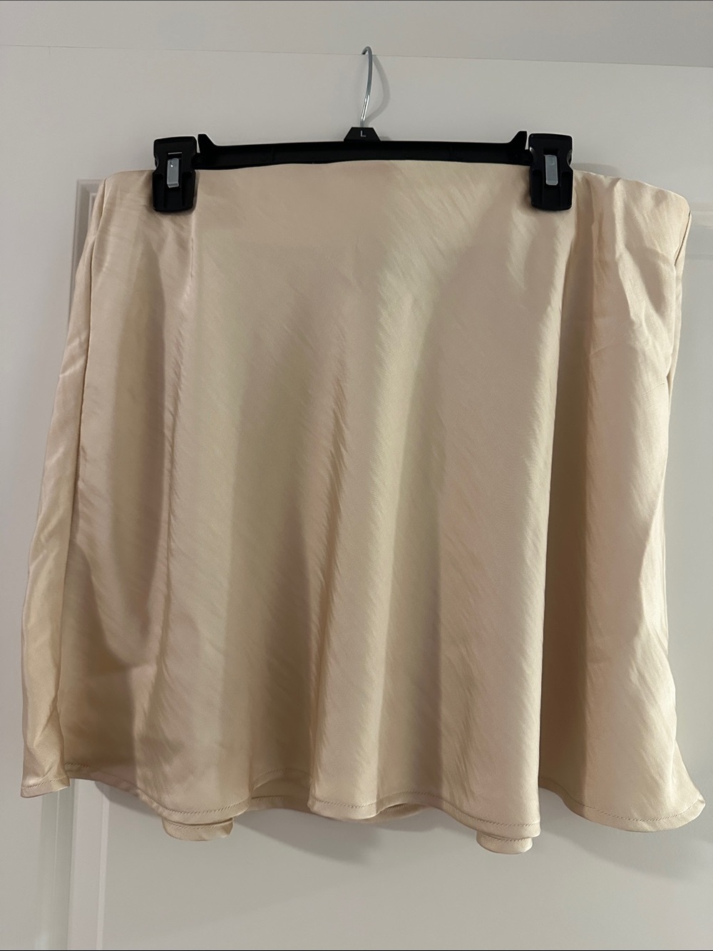 A New Day - Satin Mini Skirt in Light Champagne